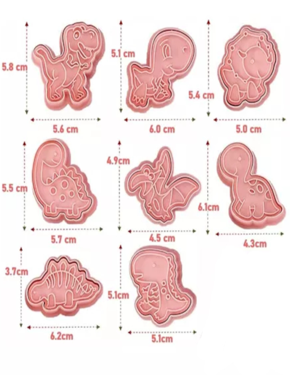 Foto 4 pulgar | 8 Pzs Cortadores De Galletas Dinosaurios + Termo Güish Gratis