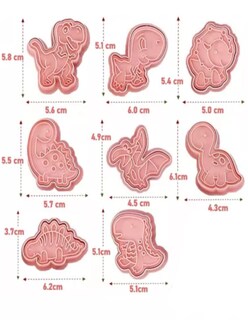 Foto 3 | 8 Pzs Cortadores De Galletas Dinosaurios + Termo Güish Gratis