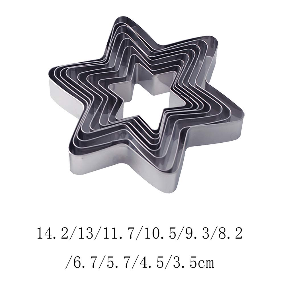 Foto 5 pulgar | Juego De Cortadores De Galletas Kalaien En Forma De Estrella De Acero Inoxidable  10 Unidades - Venta Internacional.