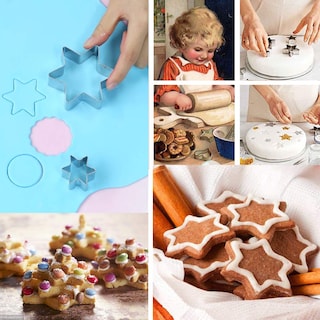 Foto 5 | Juego De Cortadores De Galletas Kalaien En Forma De Estrella De Acero Inoxidable 10 Unidades - Venta Internacional.