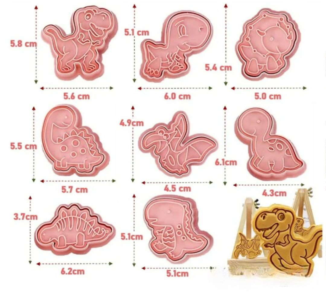 Foto 4 pulgar | Xtellar Set De 8 Cortadores De Galletas Con Forma De Dinosaurio