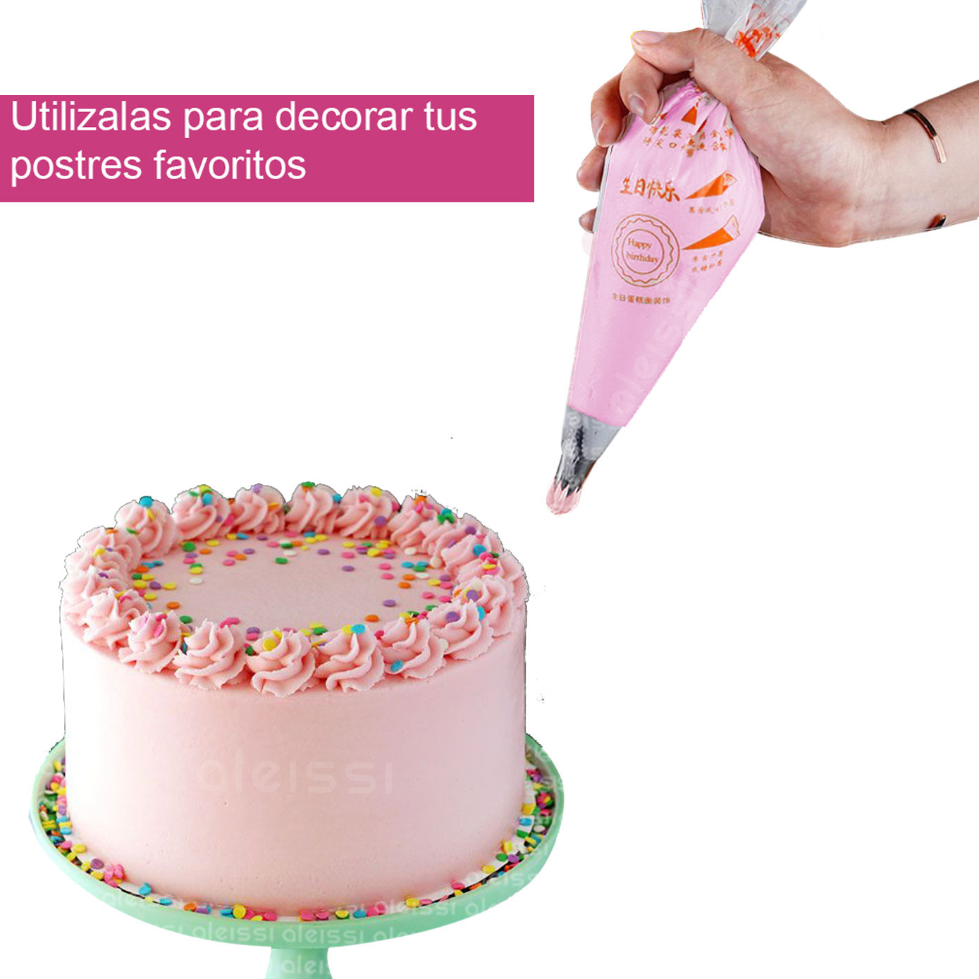 Foto 4 pulgar | Mangas Pasteleras 700137 para Decoración de Pasteles Desechable 24cm