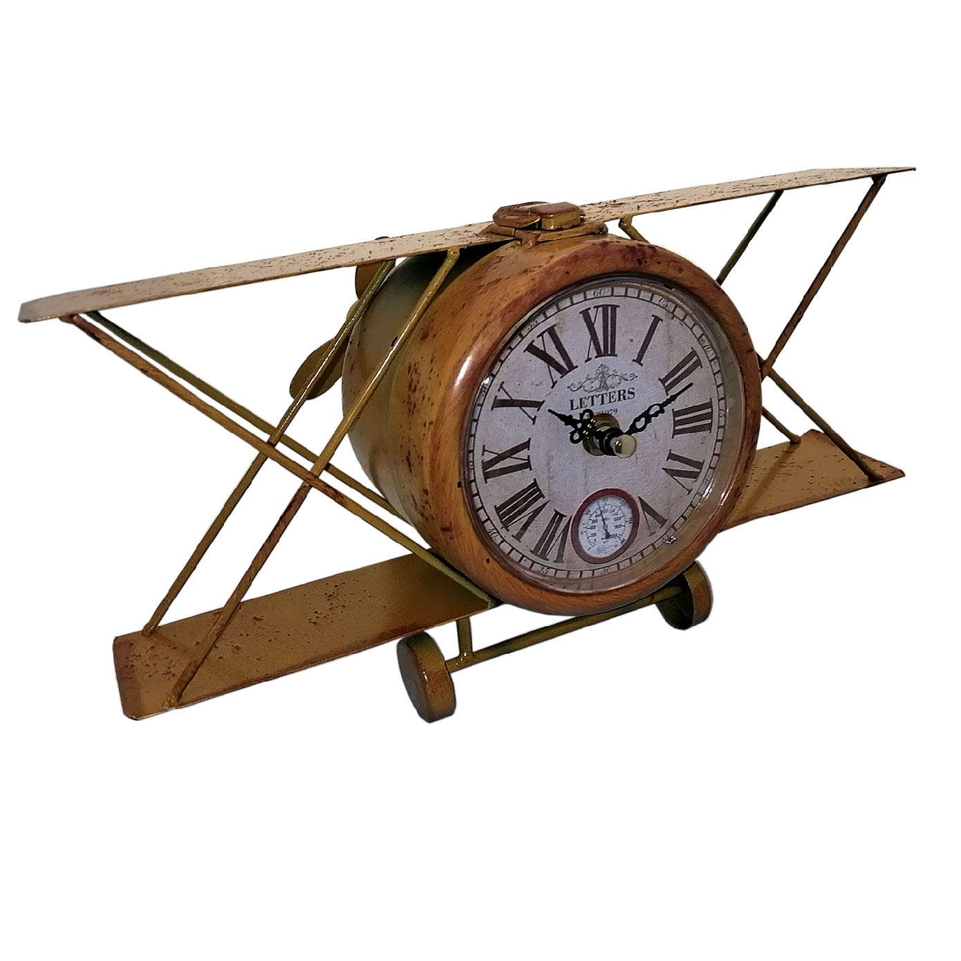 Reloj Decorativo De Mesa Retro Vintage Clásico Avioneta