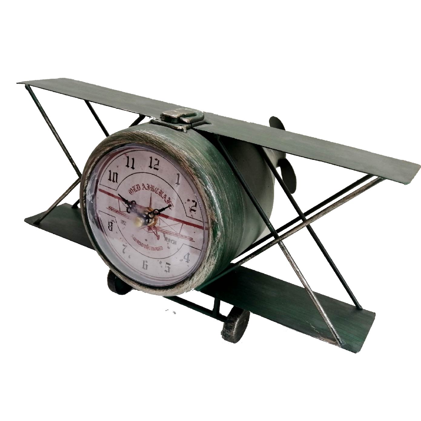 Reloj Decorativo De Mesa Retro Vintage Clásico Avioneta