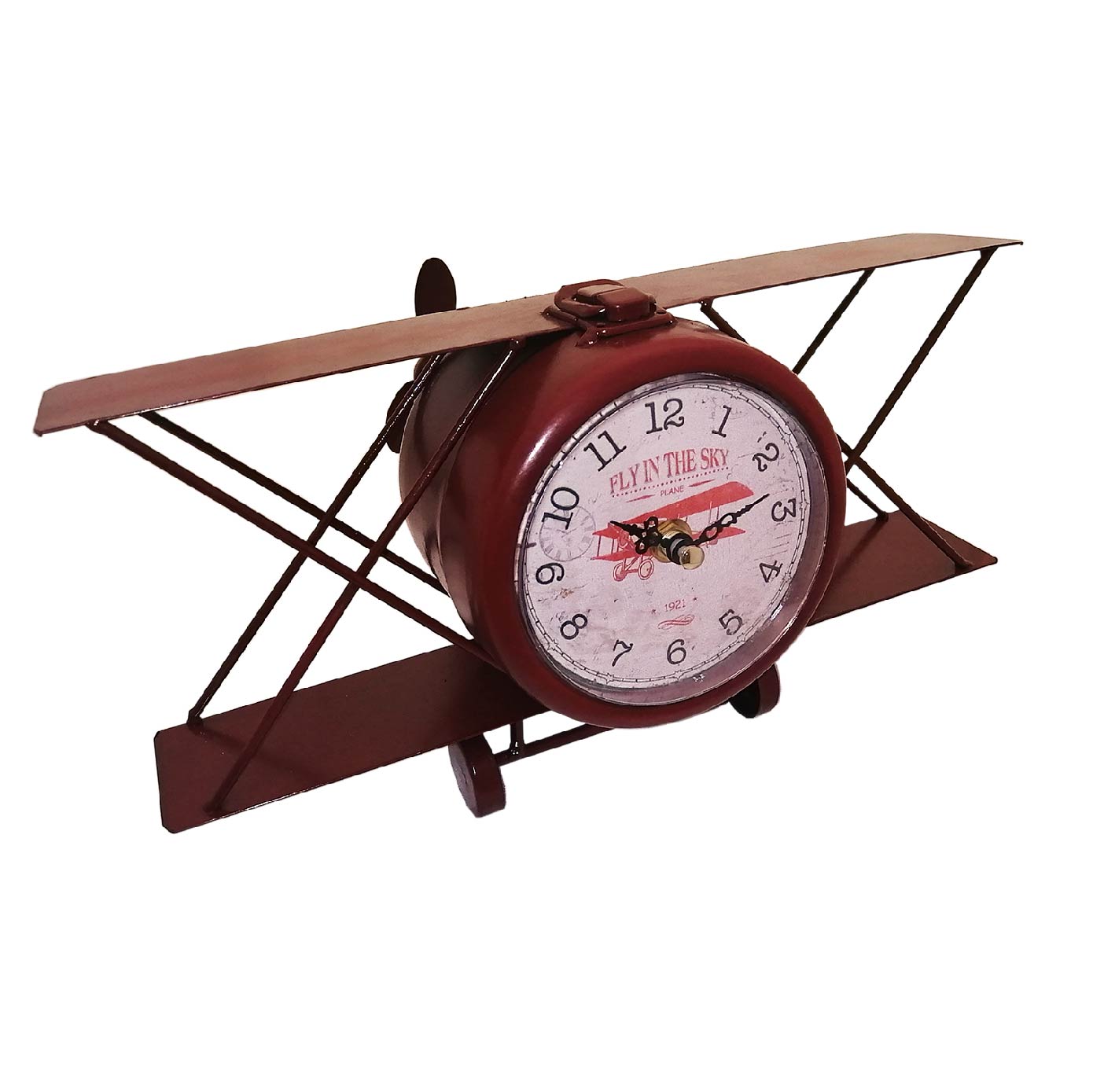 Reloj Decorativo De Mesa Retro Vintage Clásico Avioneta