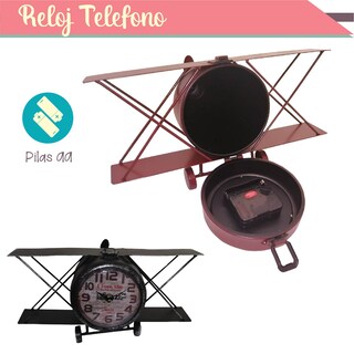 Foto 3 | Reloj Decorativo De Mesa Retro Vintage Clásico Avioneta