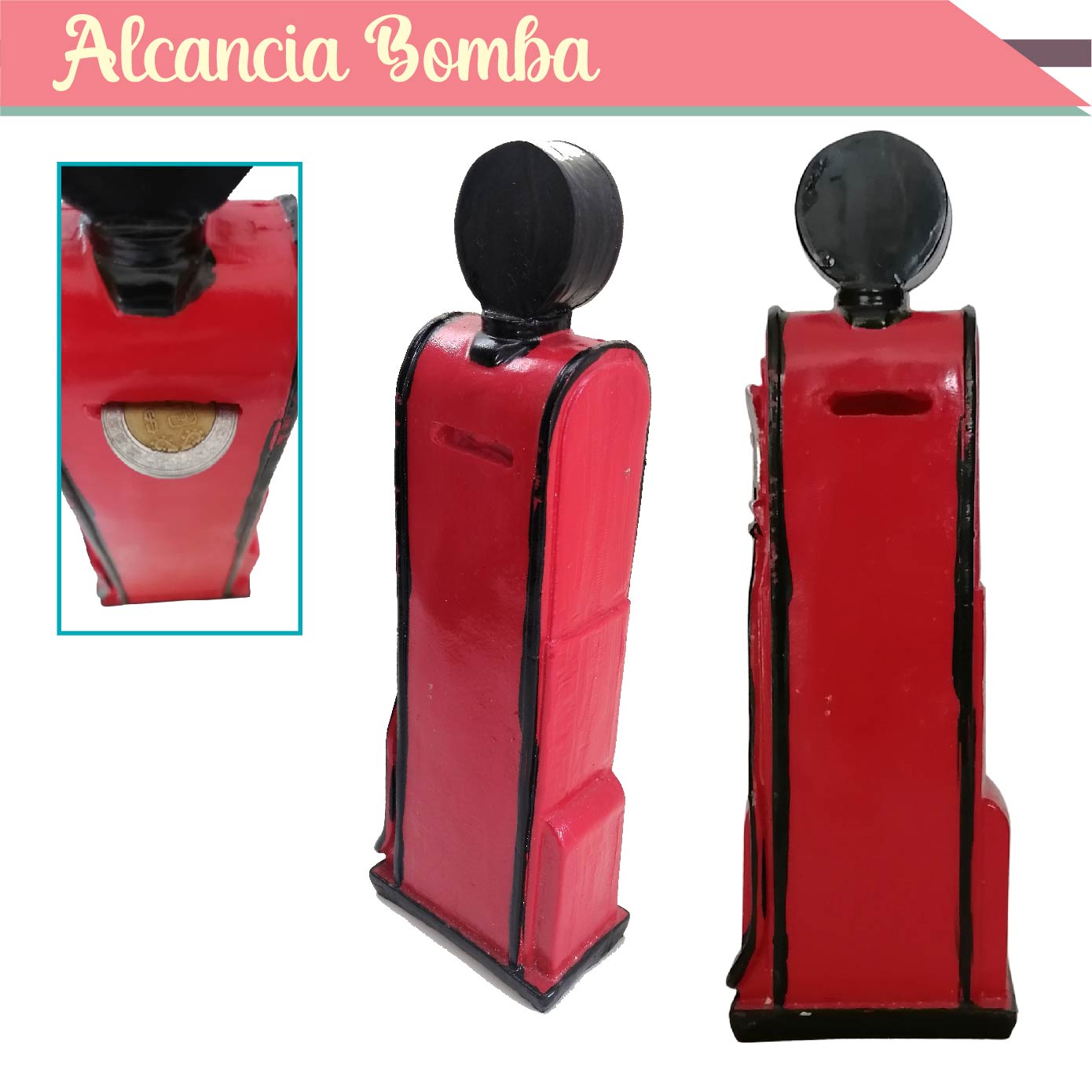 Foto 4 pulgar | Adorno Decorativo De Mesa Retro Vintage Clásico ''bomba De Gasolina''