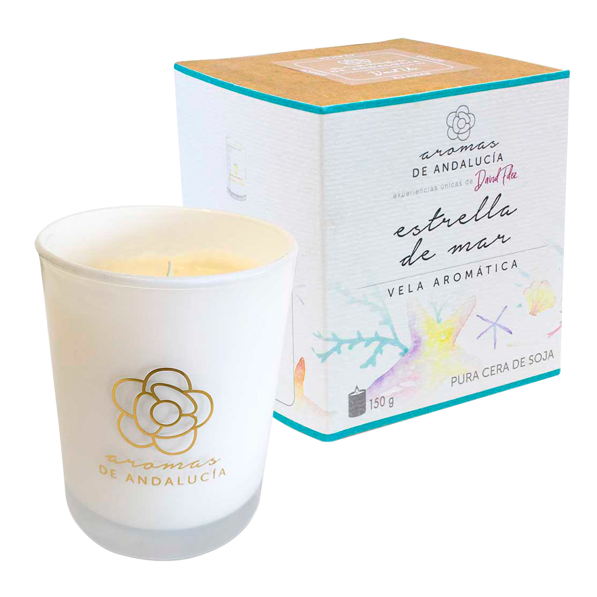 Vela de Soja Andalucía Aromática y Decorativa de 150 G Aroma Estrella de Mar