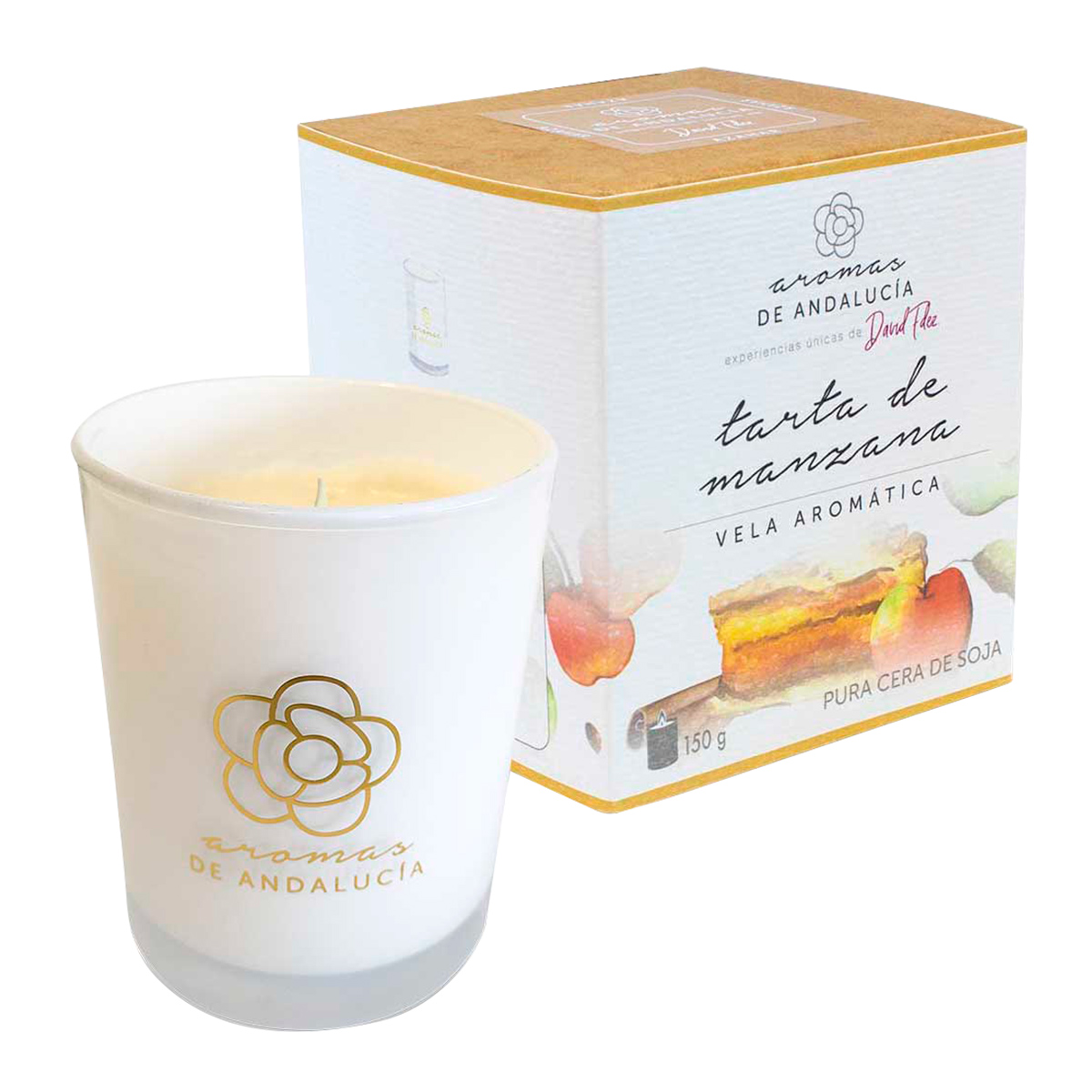 Vela de Soja Andalucía Aromática y Decorativa de 150 G Aroma a Manzana