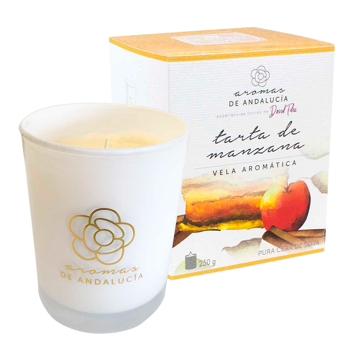 Foto 2 pulgar | Vela de Soja Andalucía Aromática  y Decorativa de 250 G Aroma Tarta de Manzana