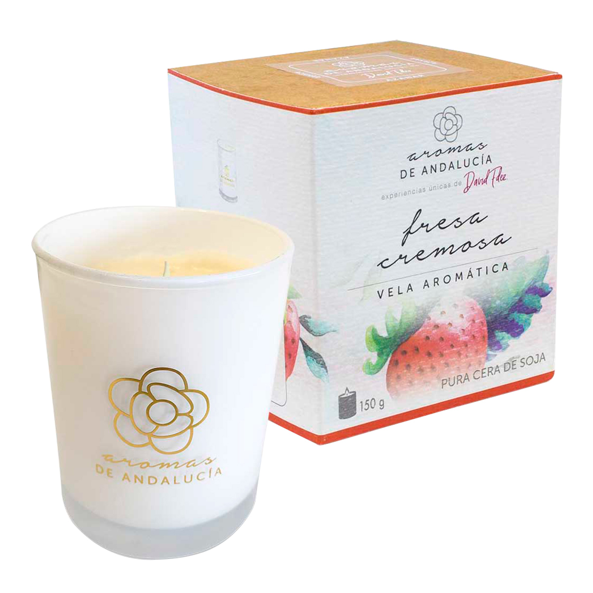 Foto 1 | Vela de Soja Andalucía Aromática y Decorativa de 150 G Aroma Fresa Cremosa