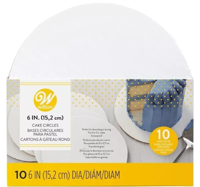 Foto 2 pulgar | Wilton Base Pastel Cartón Blanco 10'' Paq 12 Pz
