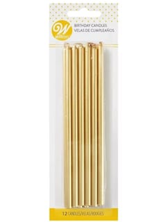 Foto 1 | Wilton Velas Doradas Largas 15 Cm 12 Pz