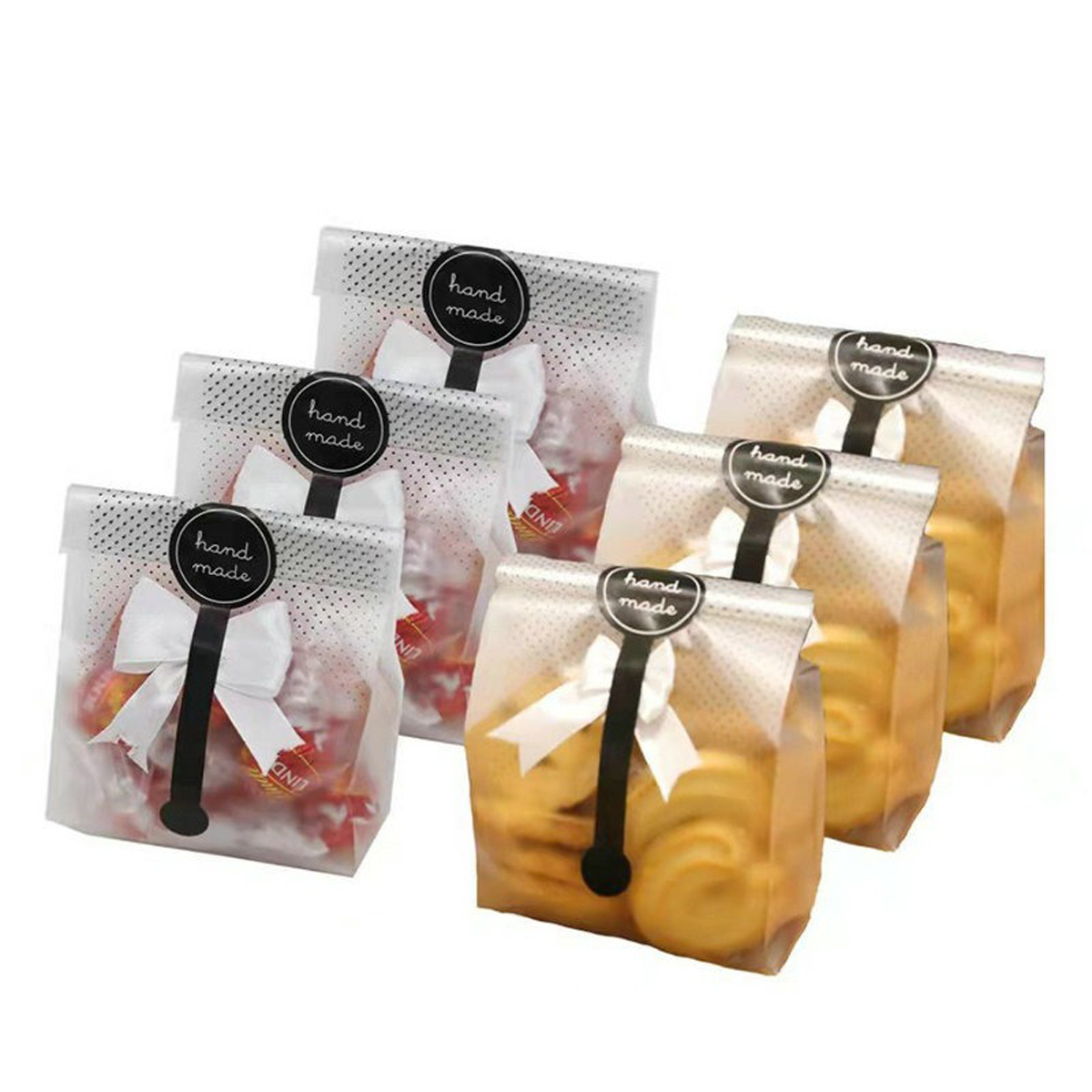 Set De 100 Piezas Bolsas De Plástico Translúcidas Para Repostería