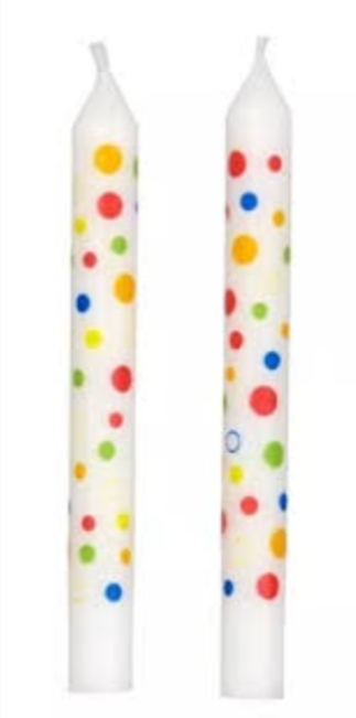 Wilton Velas Blancas Con Colores 12 Pz