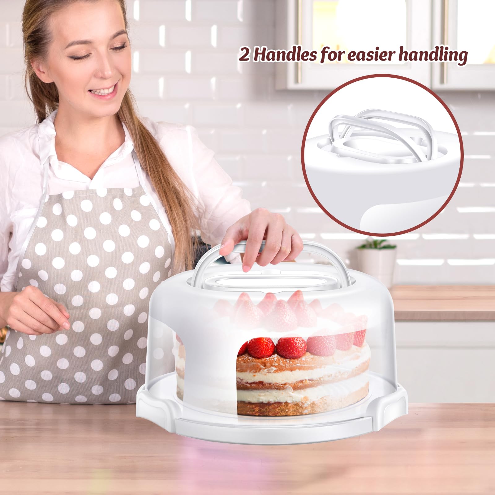 Foto 3 pulgar | Recipiente Para Tartas Ohuhu Para Tartas Con Tapa, Sin Bpa, Para Tartas De 10 Pulgadas - Venta Internacional.