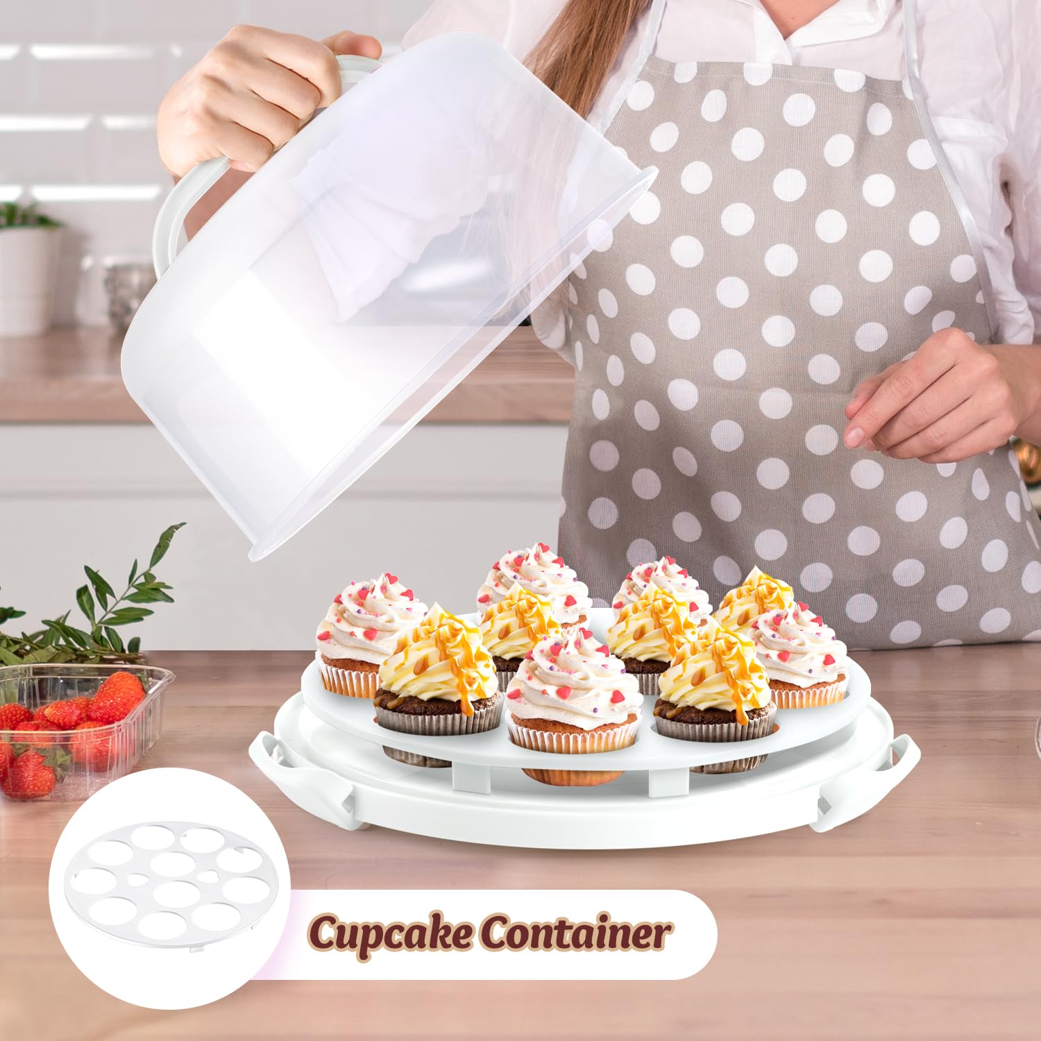 Foto 5 pulgar | Recipiente Para Tartas Ohuhu Para Tartas Con Tapa, Sin Bpa, Para Tartas De 10 Pulgadas - Venta Internacional.