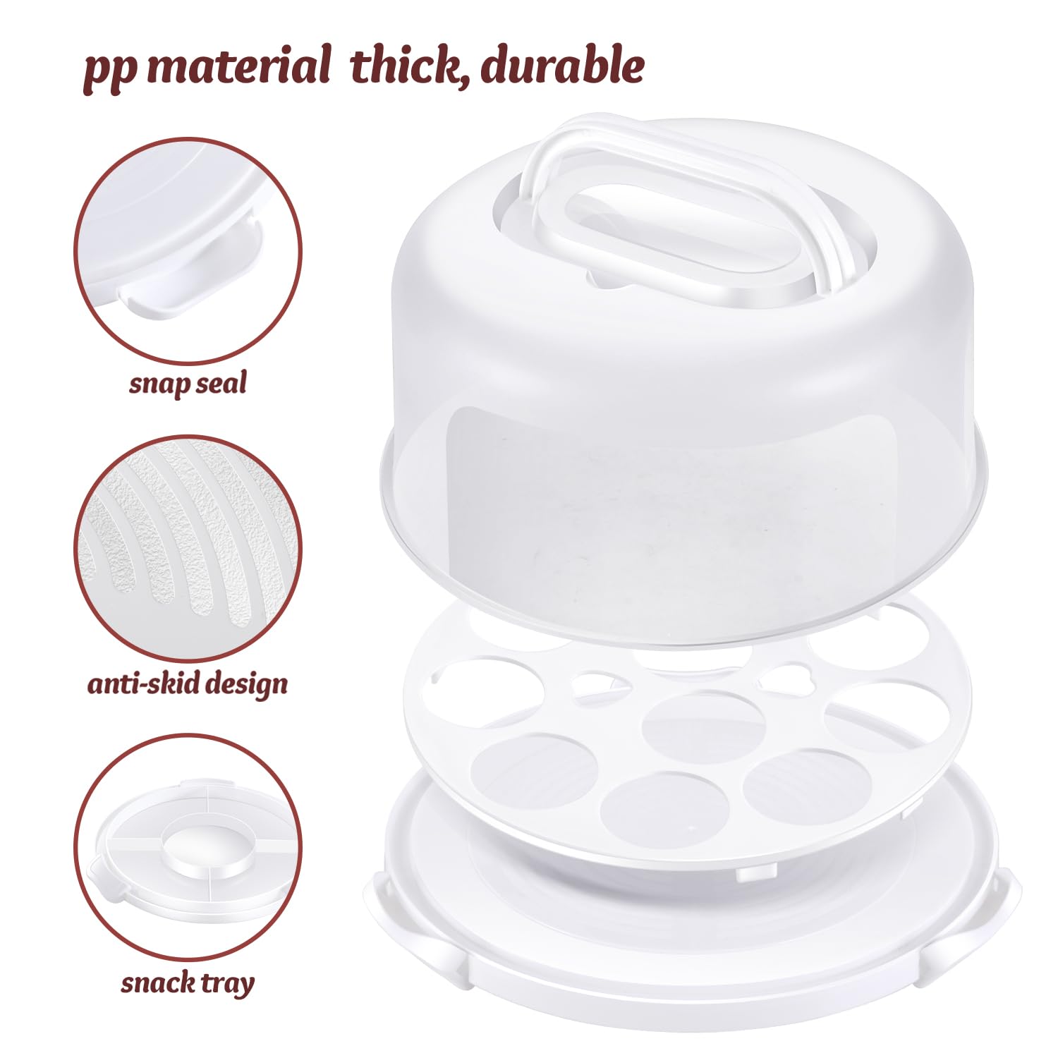 Foto 6 | Recipiente Para Tartas Ohuhu Para Tartas Con Tapa, Sin Bpa, Para Tartas De 10 Pulgadas - Venta Internacional.