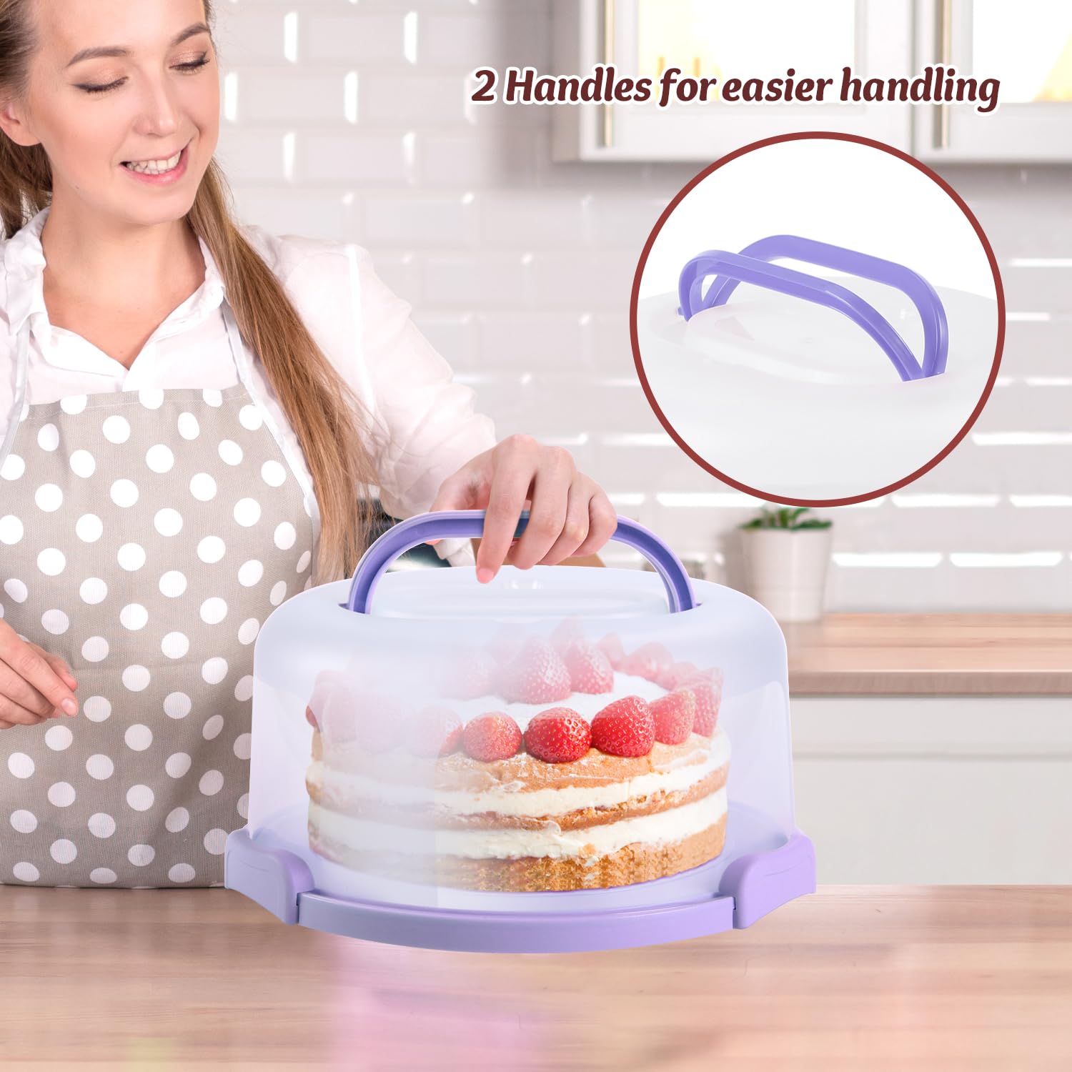 Foto 5 pulgar | Soporte para Pastel  Ohuhu con Tapa y Asa - Venta Internacional