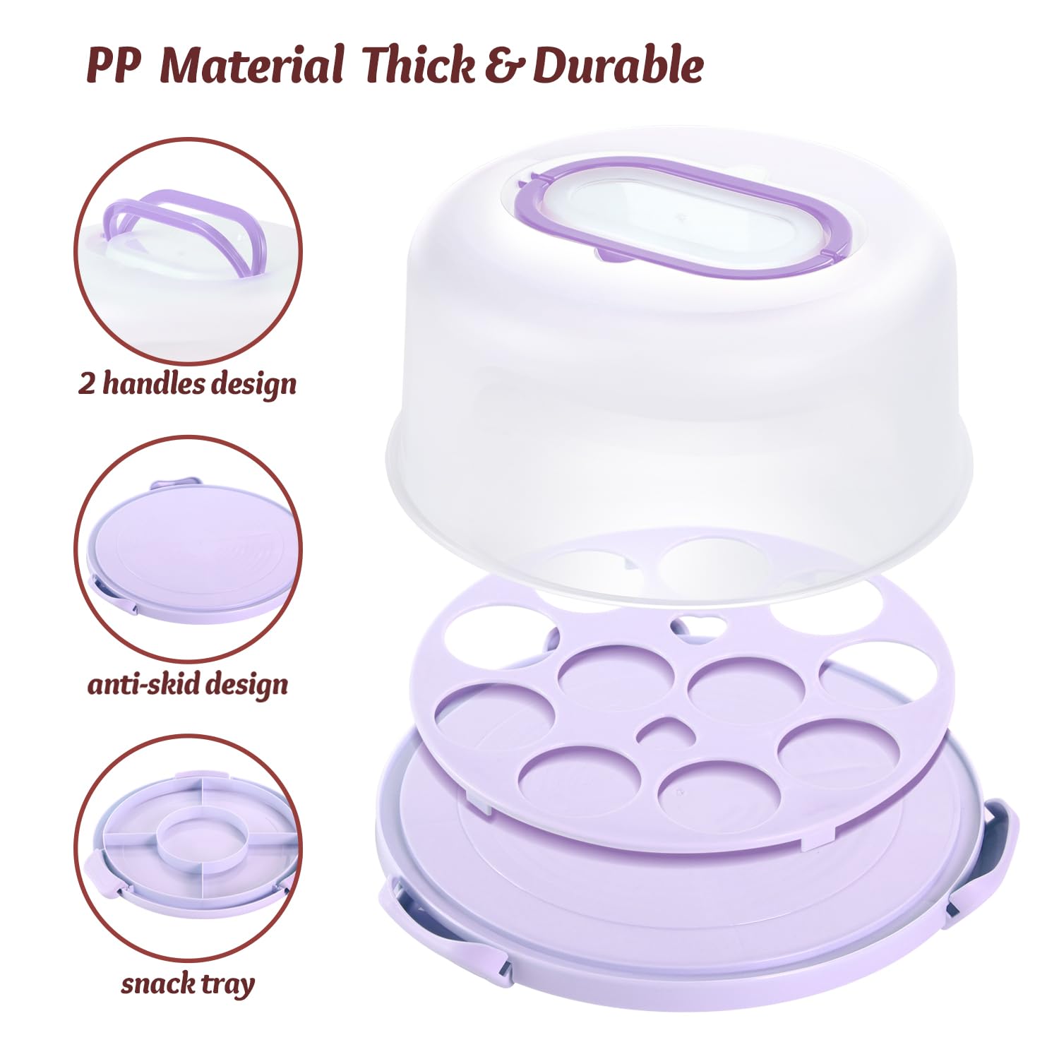 Foto 8 pulgar | Soporte para Pastel  Ohuhu con Tapa y Asa - Venta Internacional