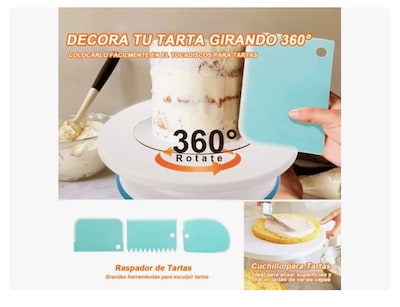 Foto 3 | Set Utensilios Repostería Pastelería Base Giratoria Pastel