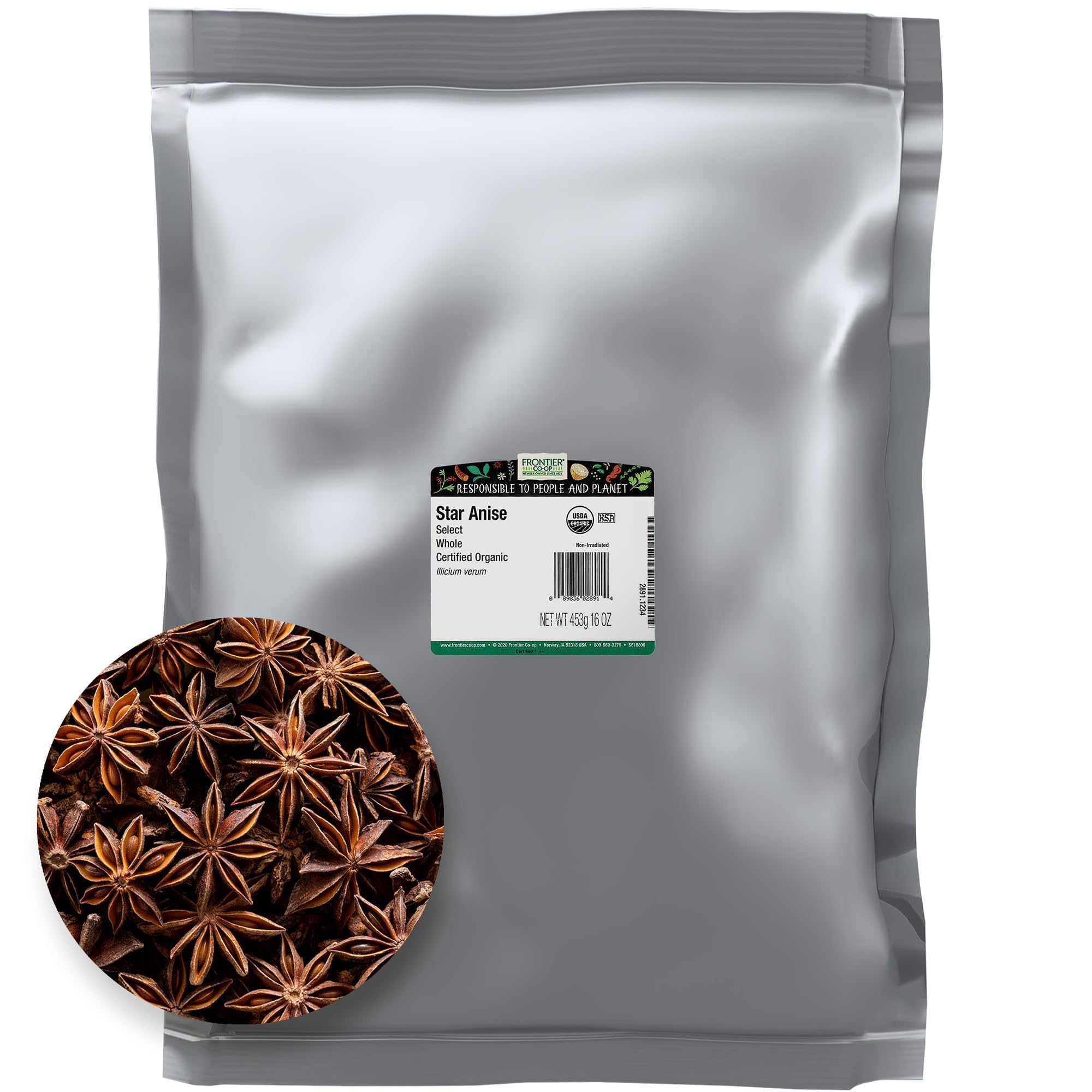 Foto 1 | Star Anise Frontier Co-op Organic Entero 454 G - Venta Internacional.