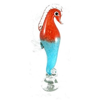 Foto 1 | Estatua Manhattan Chic Artisan Seahorse Naranja Y Turquesa - Venta Internacional.