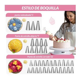 Foto 5 | Kit De Reposteria Completo Con Espatula Y Base Gira 202 Pzas