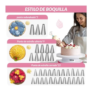 Foto 5 | Kit De Reposteria Completo Con Espatula Y Base Gira 202 Pzas