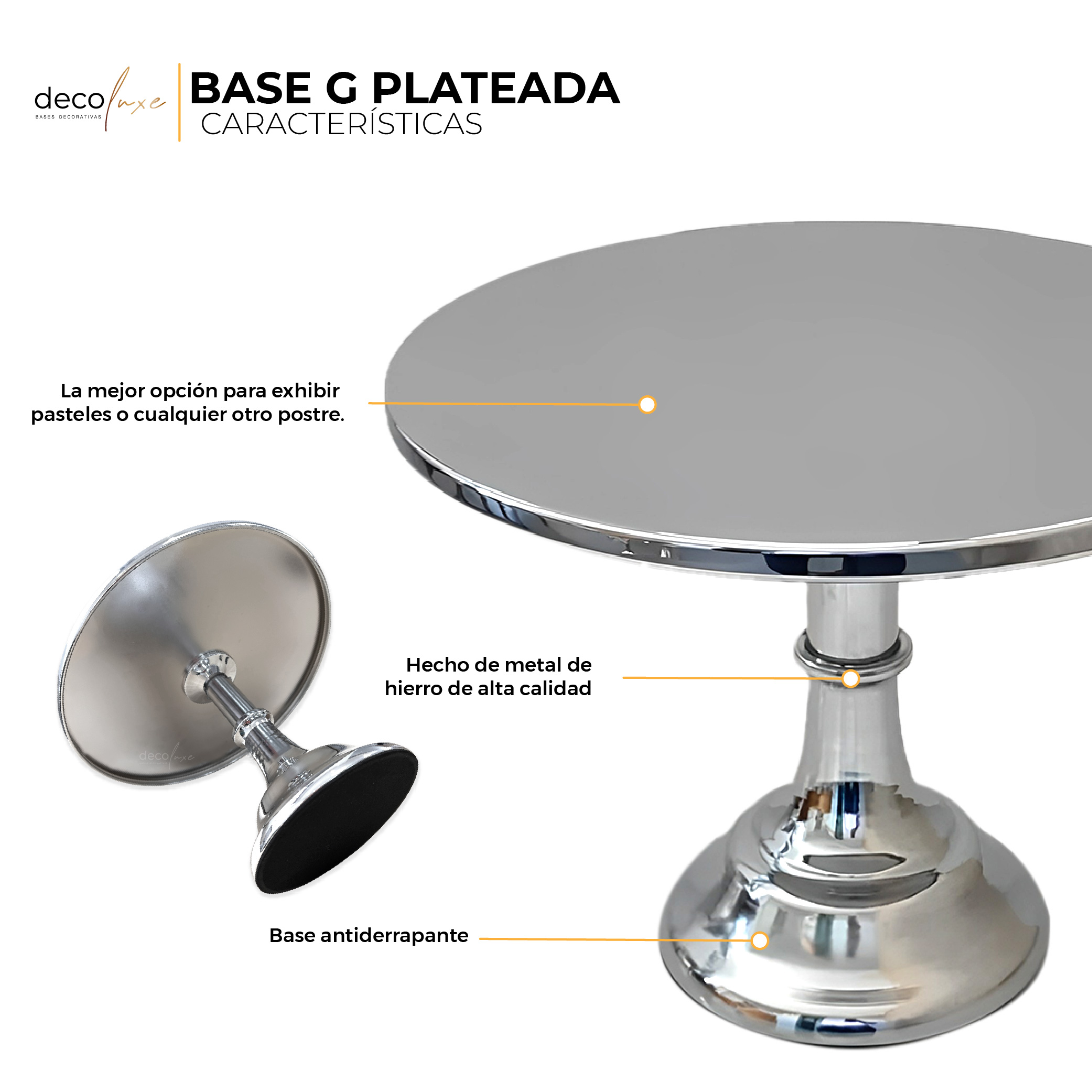 Foto 4 | Exhibidor de Pastel Decoluxe Base G Plateado