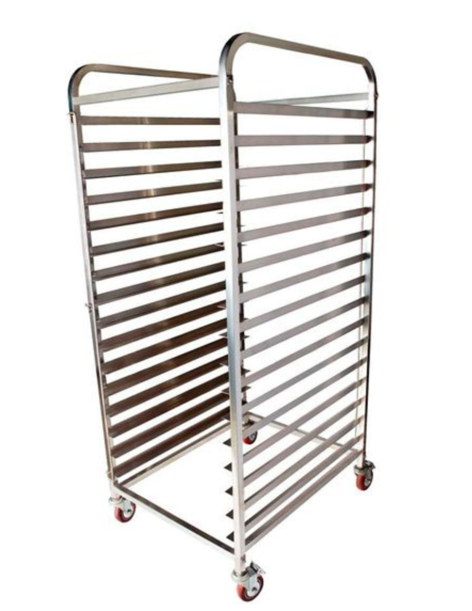 Rack Espiguero  Kitchen Facilities Para 15 Charolas Acero Inoxidable 40 X 60cm