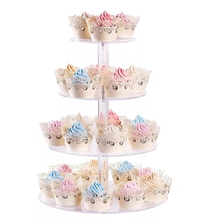 Foto 5 | Soporte para Cupcakes de Postre Acrílico con LED y 4 Niveles
