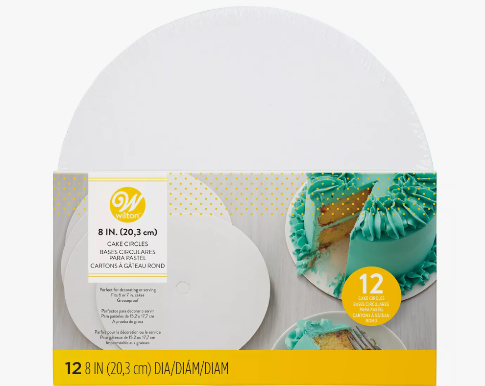 Wilton Base De Cartón Para Pastel 20.3 Cm. 12 Pz.