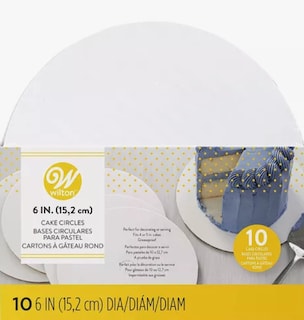 Foto 1 | Wilton Base De Cartón Para Pastel 15.2 Cm. 10 Pz.
