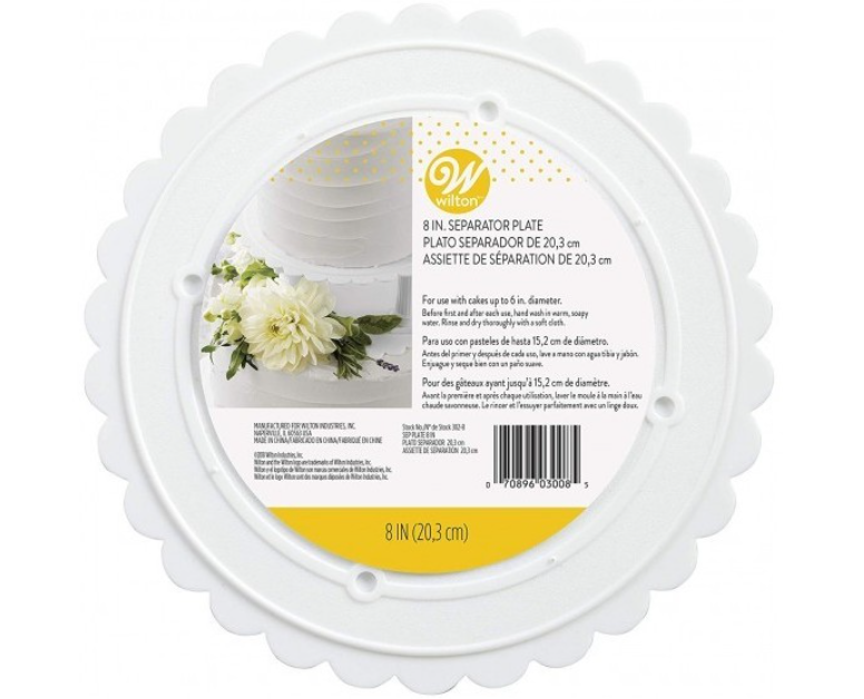 Wilton Plato Redondo Blanco Festoneado 20.3 Cm. 1 Pz.