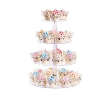 Foto 5 | Soporte Para Cupcakes De Postre Belug, Acrílico 4 Niveles Con Led Redondo Transparente