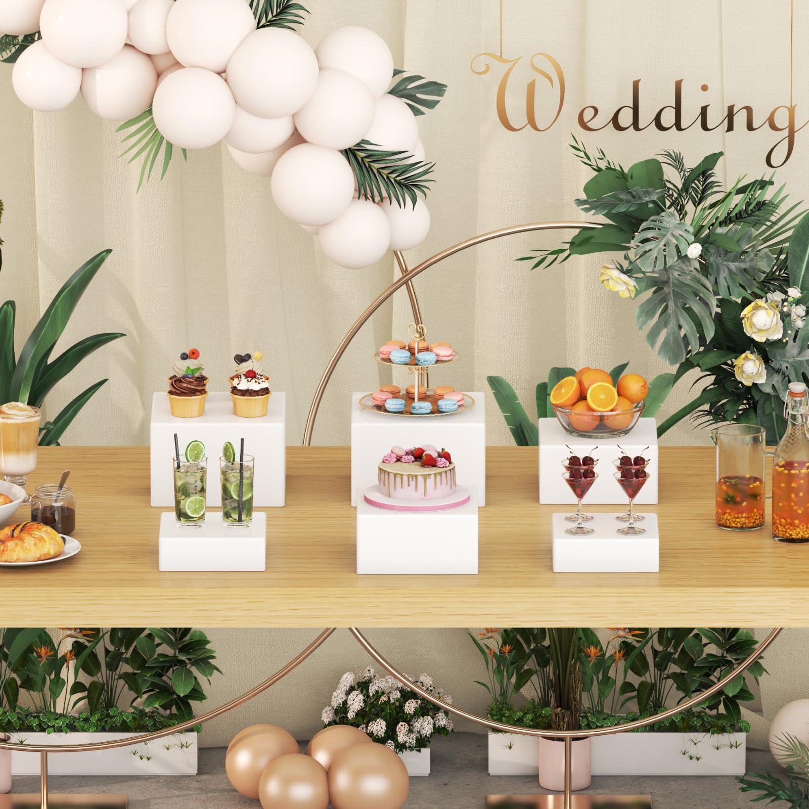 Foto 4 | Elevadores Y Soportes Para Buffet Lifewit, 6 Unidades, Cajas Cúbicas Blancas - Venta Internacional.