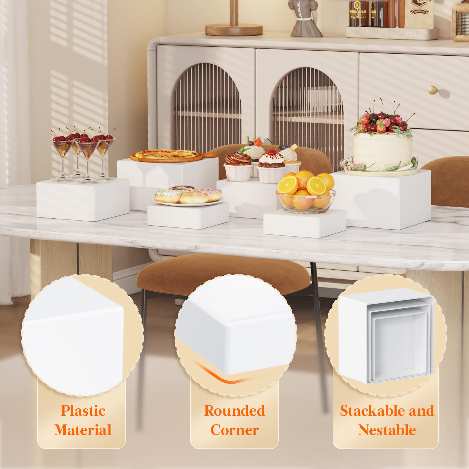 Foto 7 pulgar | Elevadores Y Soportes Para Buffet Lifewit, 6 Unidades, Cajas Cúbicas Blancas - Venta Internacional.