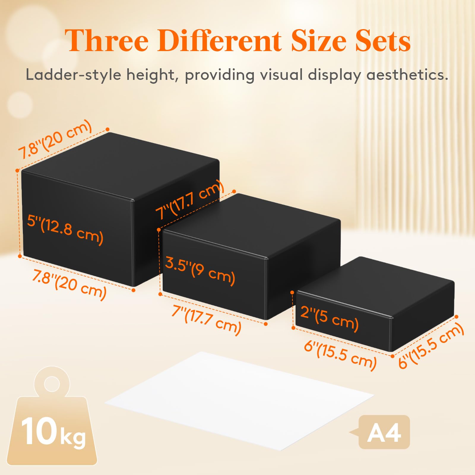 Foto 2 | Elevadores Y Soportes Para Buffet Lifewit, Cajas Cúbicas Negras, 6 Unidades - Venta Internacional.
