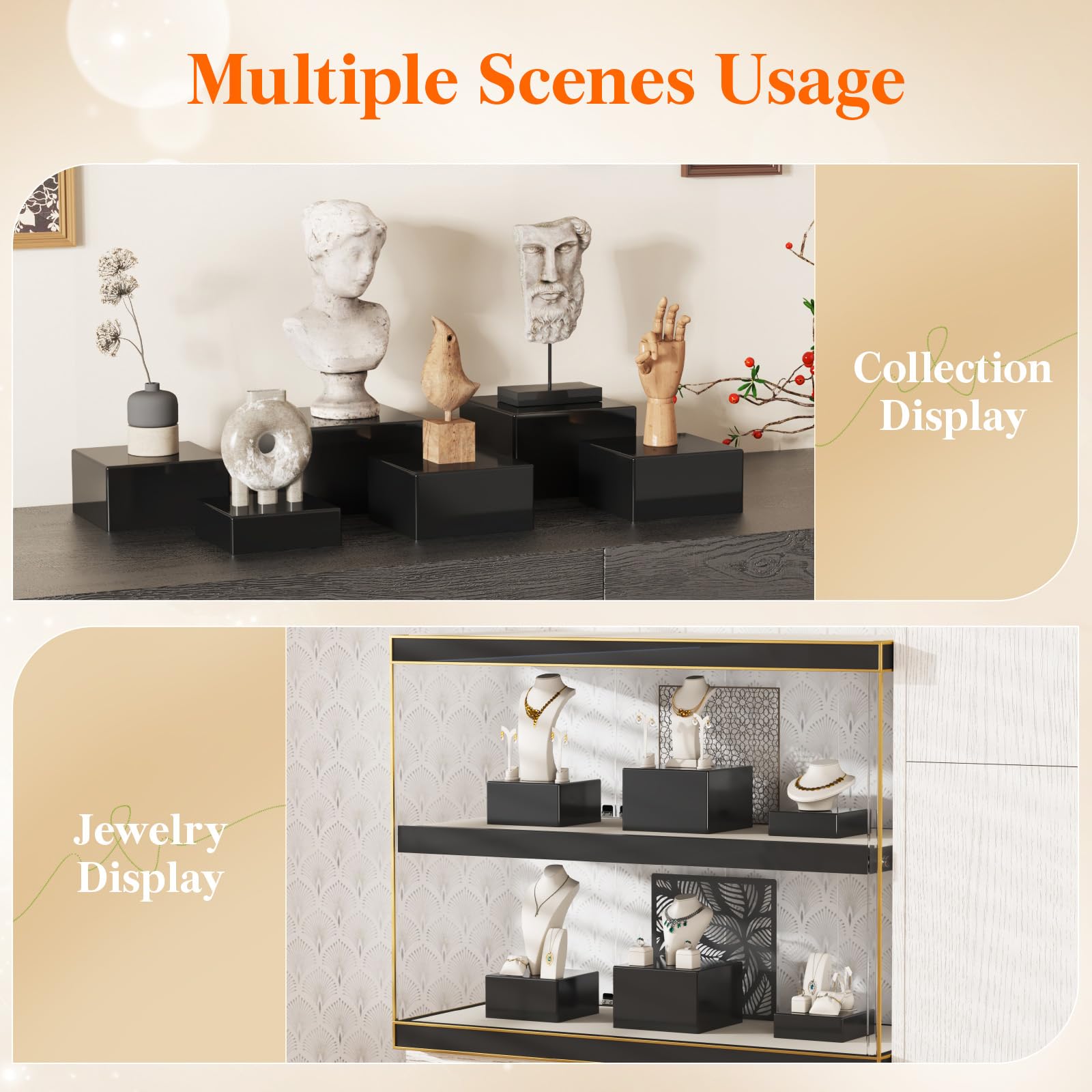 Foto 7 | Elevadores Y Soportes Para Buffet Lifewit, Cajas Cúbicas Negras, 6 Unidades - Venta Internacional.