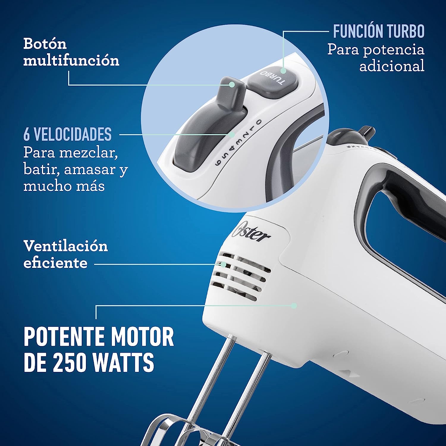 Foto 4 | Oster Batidora Manual color Blanco