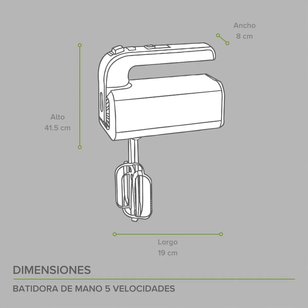 Foto 2 | Batidora Manual Eléctrica 5 Velocidades