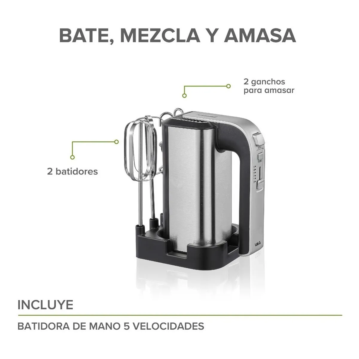 Foto 4 pulgar | Batidora Manual Eléctrica 5 Velocidades