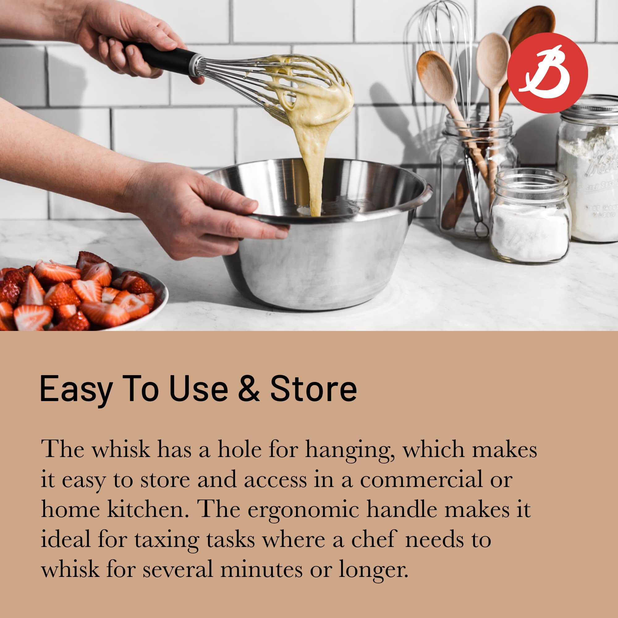 Foto 5 pulgar | Whisk De Buyer Goma Universal 25 Cm De Acero Inoxidable - Venta Internacional.