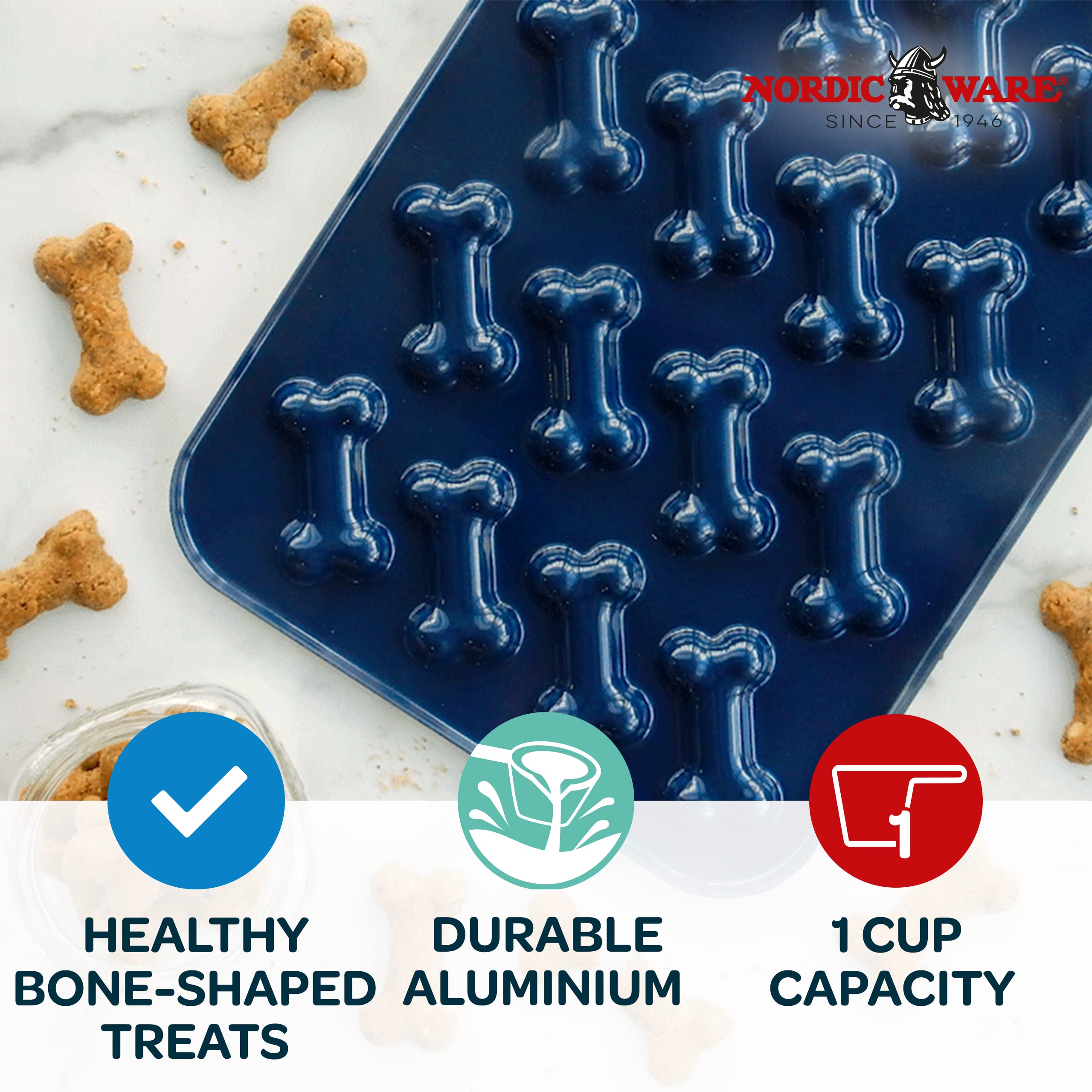 Foto 4 pulgar | Bandeja Para Hornear Nordic Ware Puppy Love, 16 Cavidades, Azul Marino - Venta Internacional.