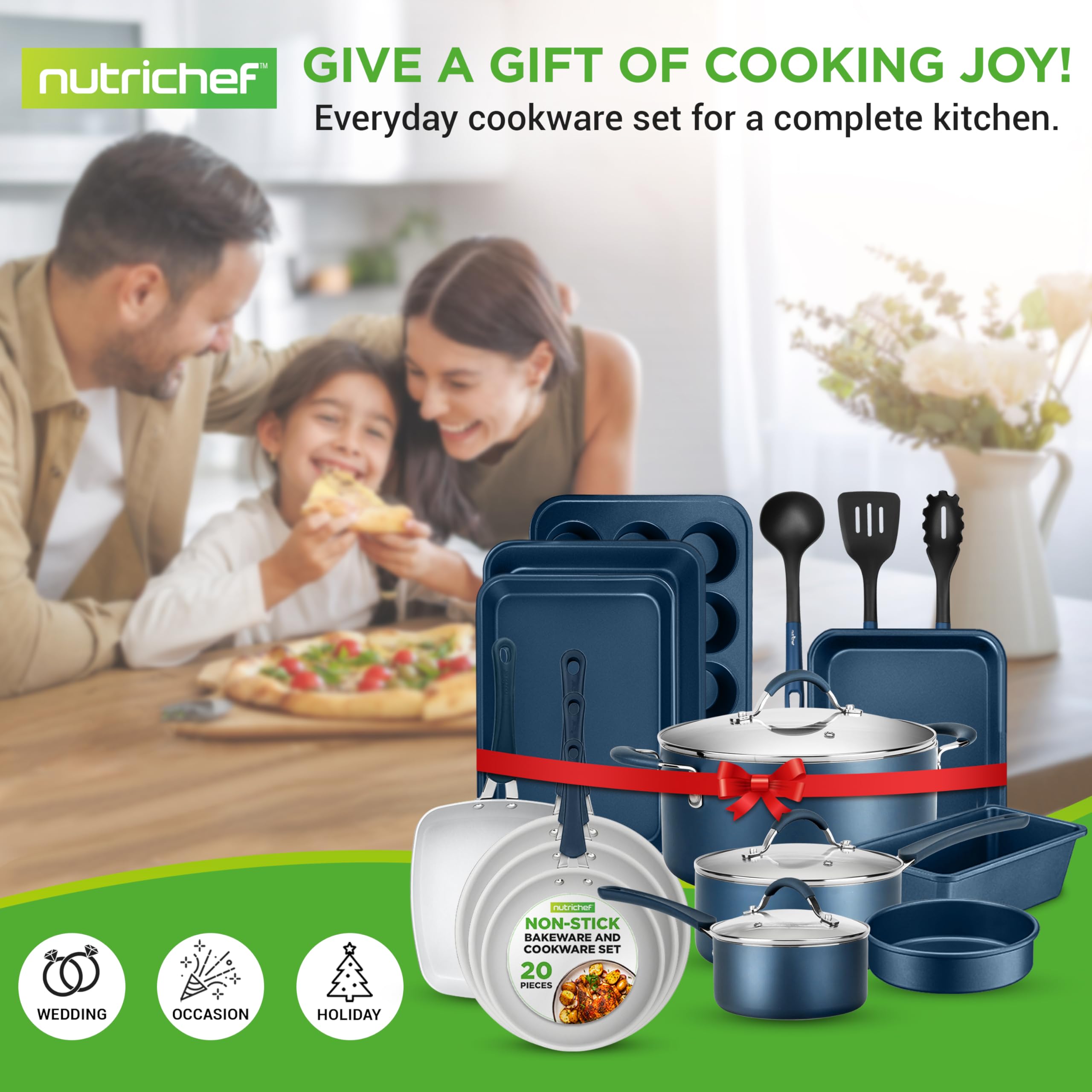 Foto 8 pulgar | Juego De Cocina Nutrichef Professional Azul Marino, 20 Piezas Con Utensilios Para Hornear - Venta Internacional.