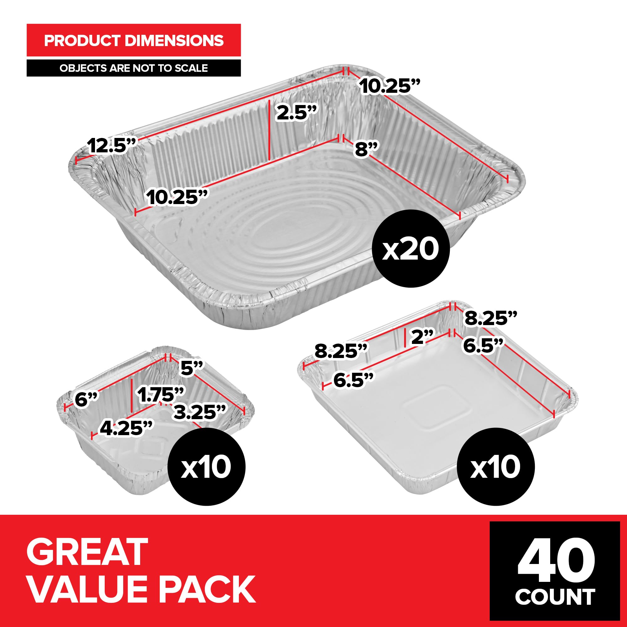 Foto 3 pulgar | Juego De Sartenes De Papel De Aluminio Stock Your Home (40 Piezas) 9 X 13, 8 X 8 - Venta Internacional.