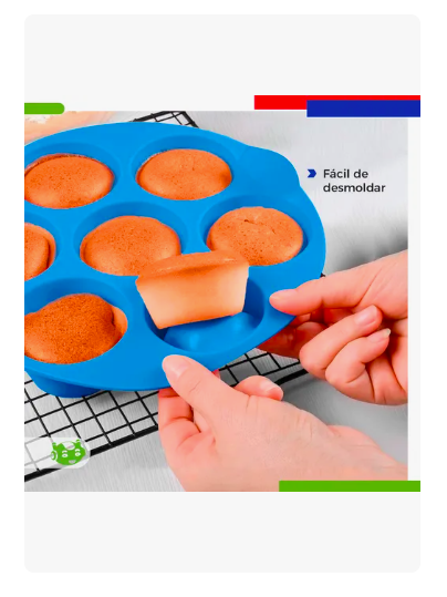 Foto 5 pulgar | Molde De Silicón Xtellar Para Hornear Cupcakes O Muffins Slim
