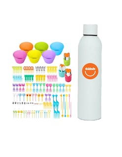 Foto 1 | 127pzas Mini Palillos De Animales Y Moldes Para Cupcakes + Termo De Agua De Regalo Güish