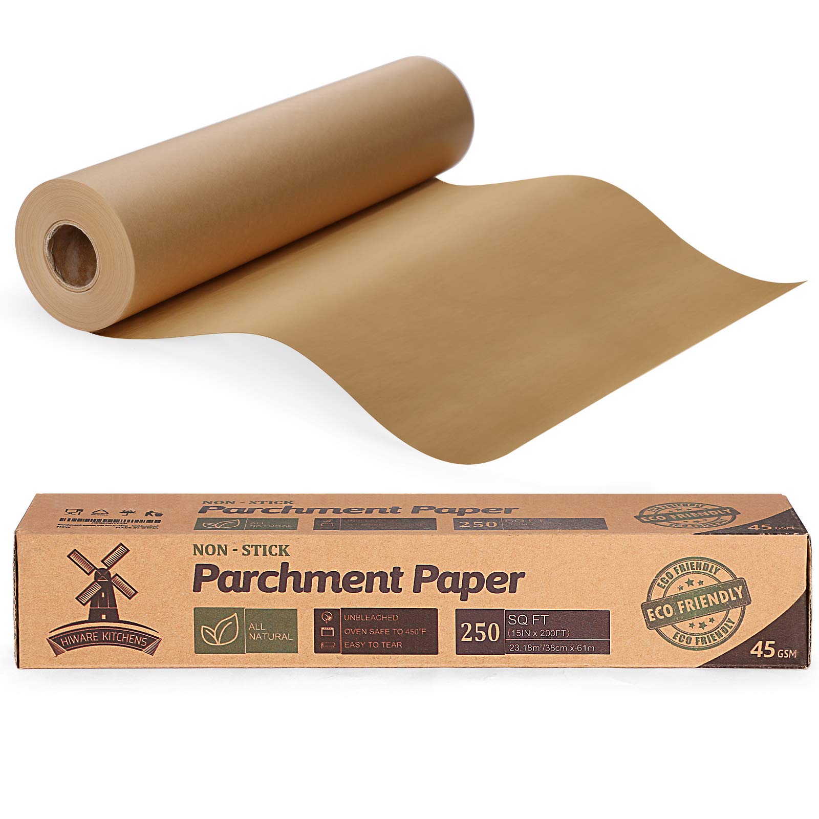 Rollo De Papel Para Hornear Hiware Sin Blanquear, 250 Ml, 15 Cm X 6 - Venta Internacional. $560